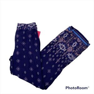 New with Tags ShoSho Blue Floral Wide‎ Leg Lounge Pants Size Small